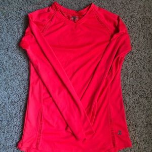 Pink long sleeve workout top